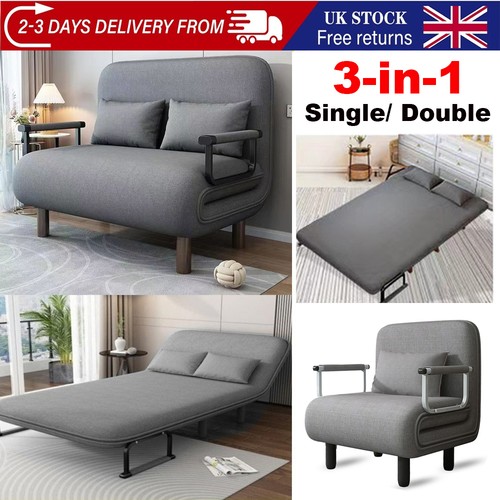 Single double fabric sofa bed - single/double,
