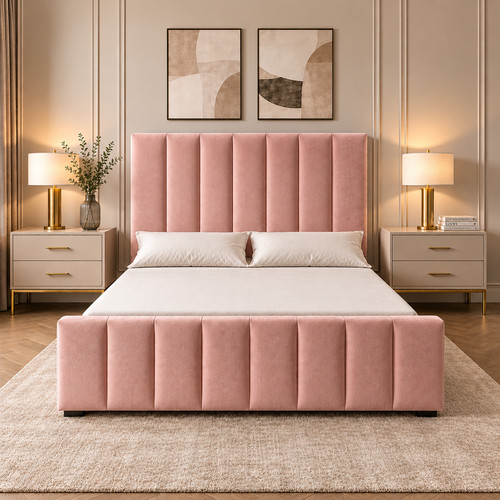 Ottoman plush velvet bed - plush, frame