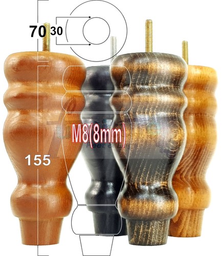 Turned replacement wood - 4,